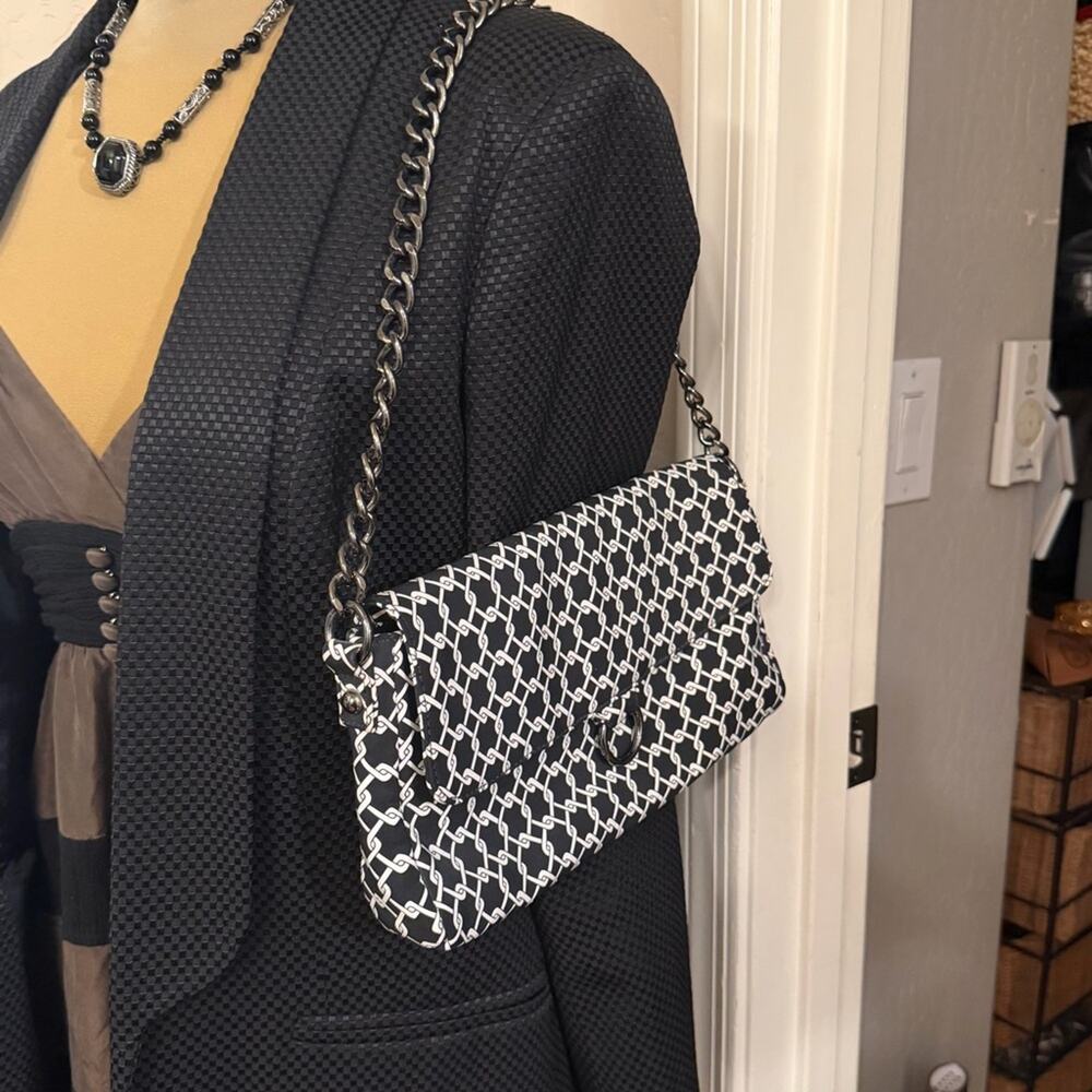 Talbots Black and White Chain Pattern purse